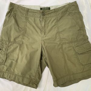 Eddie Bauer Organic Cotton Olive Hiking Shorts